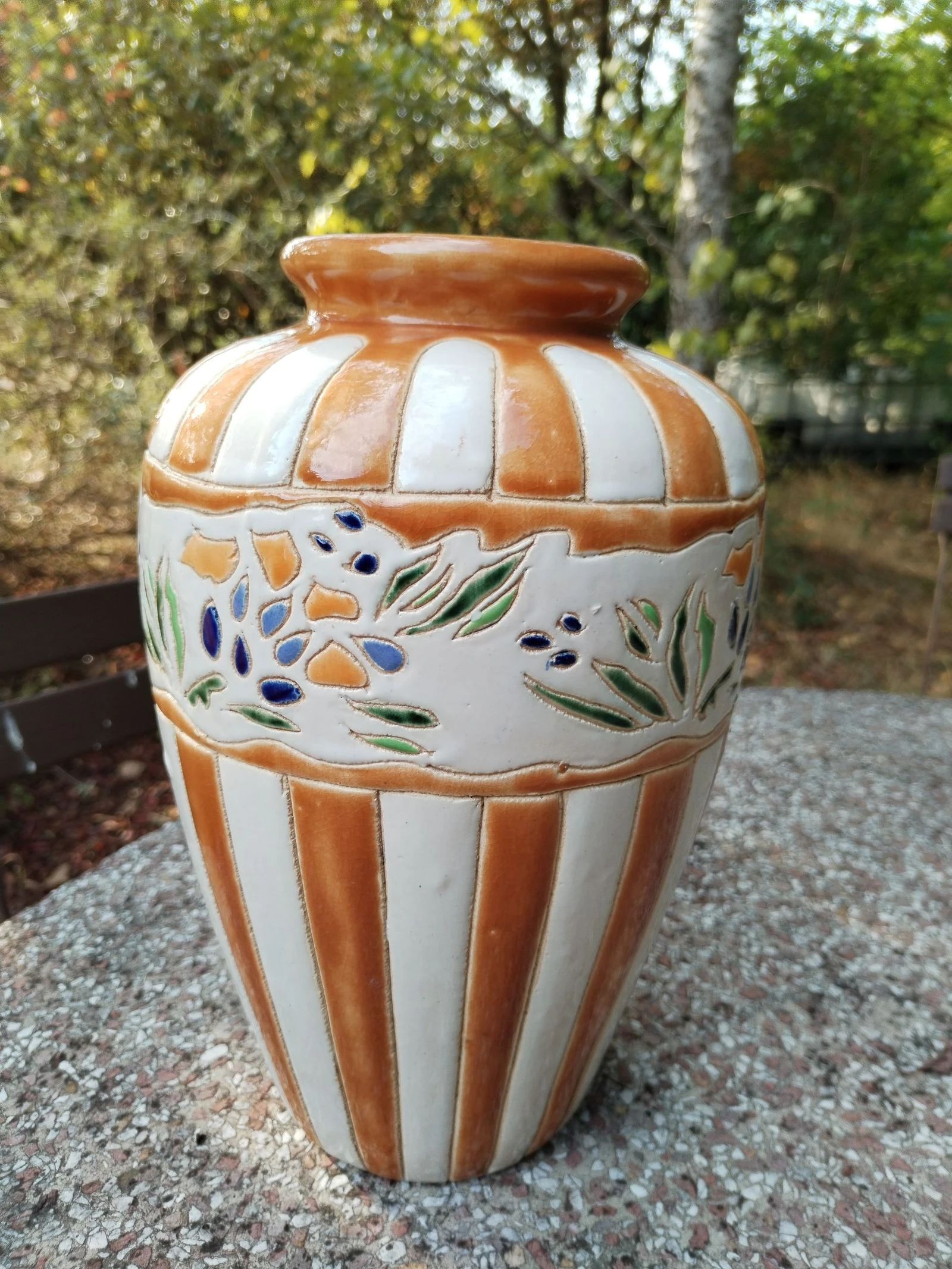 Muito belo vaso vintage estilo art déco artesanal feito à mão. – photo 6